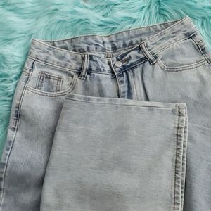 SHEIN Wide Leg Light Wash Jeans